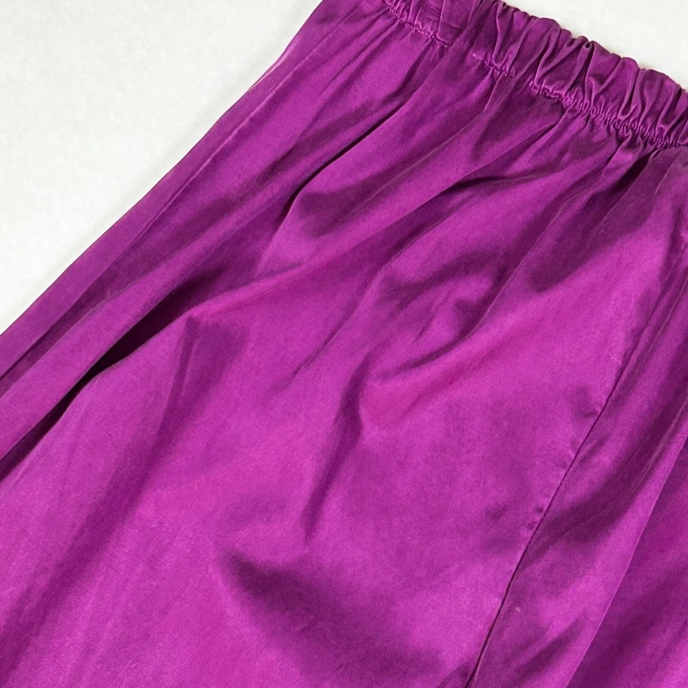 Bryn Walker Pants Womens M Wide Leg Silky Satin Cupro Lagenlook Purple Medium - Picture 9 of 12